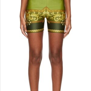 Versace Olive and Gold Women's Bike Shorts